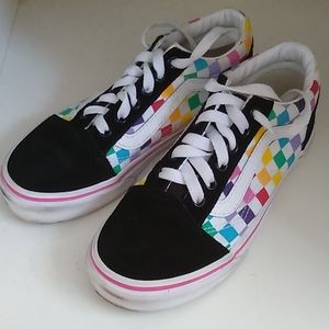 Girl's Rainbow Checked Vans